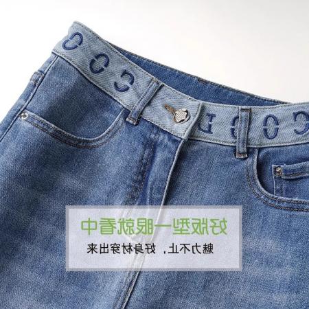 FA42241# 高腰浅色牛仔裤女新款春秋款窄版阔腿裤宽松休闲显瘦直筒裤