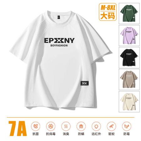 FA42283# 高品质抖音直播爆款夏季新款立体感印花短袖青少年宽松港风半袖T恤上衣轻薄圆领 男装批发