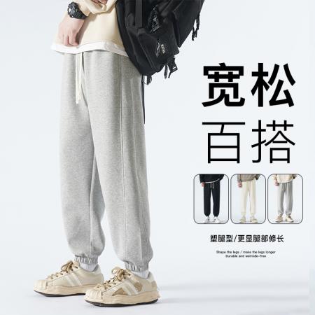FA42311#  百搭紧口卫裤男新款春秋束脚运动裤潮牌男士裤子秋季宽松舒适潮流休闲裤男透气高棉束脚裤男裤子 男装批发