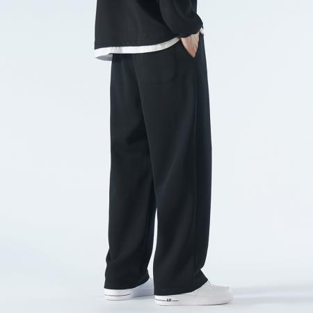 FA42313# 美式重磅卫裤男款潮牌慵懒拖地长裤新款宽松舒适百搭休闲裤男生高品质垂坠感直筒裤阔腿运动裤男 男装批发