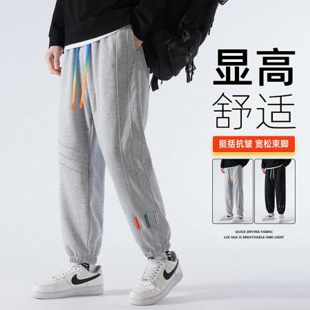FA42321# 潮牌束脚裤子男生款嘻哈潮流大码百搭休闲裤男新款时尚百搭宽松高棉春秋冬季运动裤束脚休闲长裤 男装批发