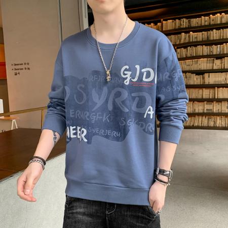FA42324# 秋季新款潮牌长袖卫衣男青少年字母套头卫衣青少年T恤男Y圆领卫衣 男装批发