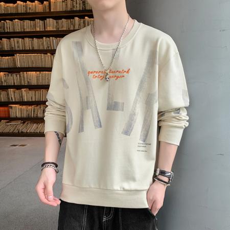 FA42325# 秋季新款潮牌长袖卫衣男青少年字母套头卫衣青少年T恤男Y圆领卫衣 男装批发