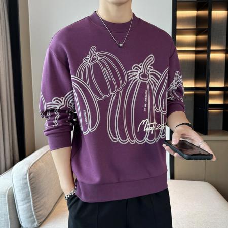 FA42328# 男士卫衣春秋季新款潮牌圆领印花长袖T恤宽松男装 男装批发