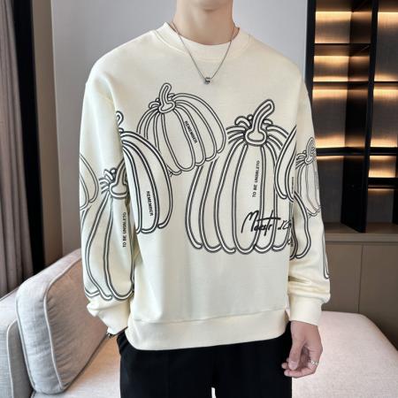 FA42328# 男士卫衣春秋季新款潮牌圆领印花长袖T恤宽松男装 男装批发