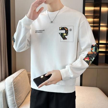 FA42331# 男士卫衣春秋季新款潮牌圆领印花长袖T恤宽松男装 男装批发