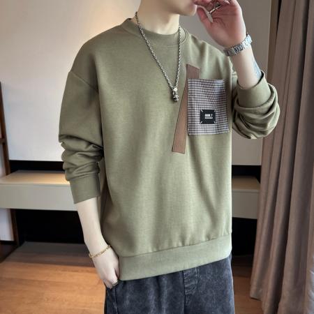 FA42333# 男士卫衣春秋季新款潮牌圆领印花长袖T恤宽松男装打底衫上衣 男装批发