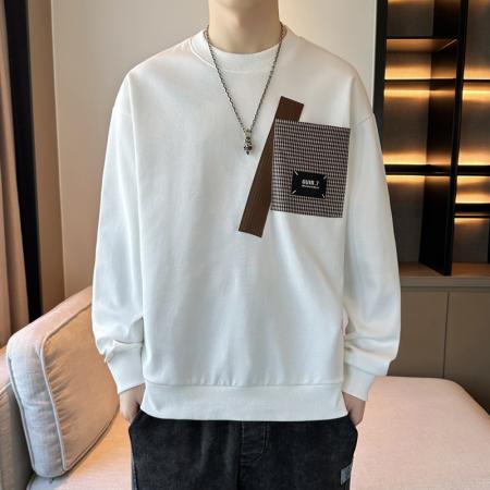 FA42333# 男士卫衣春秋季新款潮牌圆领印花长袖T恤宽松男装打底衫上衣 男装批发