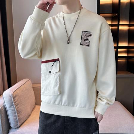 FA42334# 男士卫衣春秋季新款潮牌圆领印花长袖T恤宽松男装打底衫上衣 男装批发