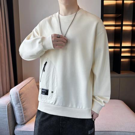 FA42336# 男士卫衣春秋季新款潮牌圆领印花长袖T恤宽松男装打底衫上衣 男装批发