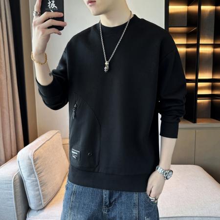 FA42336# 男士卫衣春秋季新款潮牌圆领印花长袖T恤宽松男装打底衫上衣 男装批发