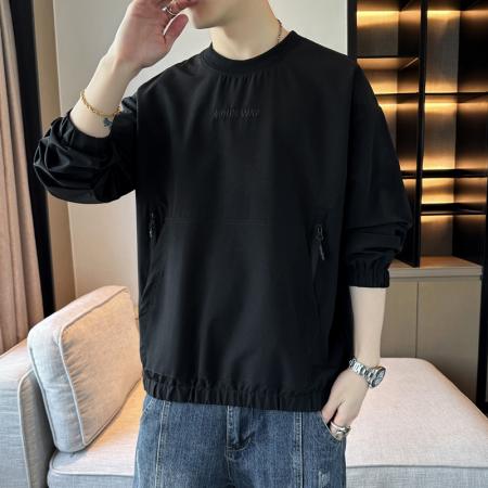 FA42341# 男士卫衣春秋季新款潮牌圆领印花长袖T恤宽松男装打底衫上衣 男装批发