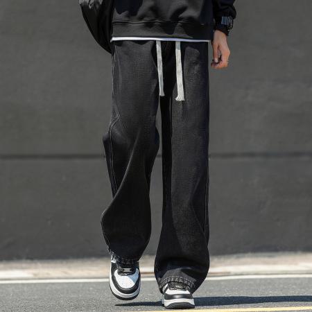 FA42347# 秋季新款男士时尚潮牌牛仔裤男韩版休闲裤子男直筒牛仔长裤 男装批发