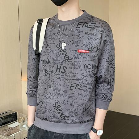 FA42363# 年秋冬男款卫衣春秋新款时尚潮流宽松休闲长袖圆领打底衫ins潮牌韩版 男装批发