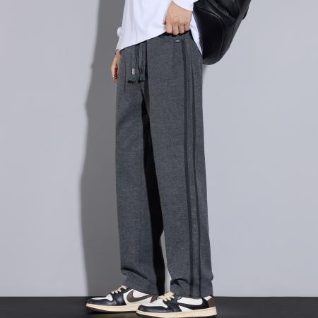 FA42384# 男士秋冬款新款休闲裤时尚阔腿长裤大裤脚裤子磨毛潮流保暖裤 男装批发