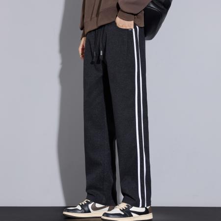 FA42384# 男士秋冬款新款休闲裤时尚阔腿长裤大裤脚裤子磨毛潮流保暖裤 男装批发