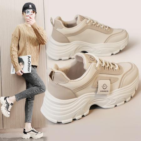 X-32764# 拼色老爹鞋厚底运动皮面增高鞋女鞋学生时尚韩版潮  鞋子批发女鞋批发