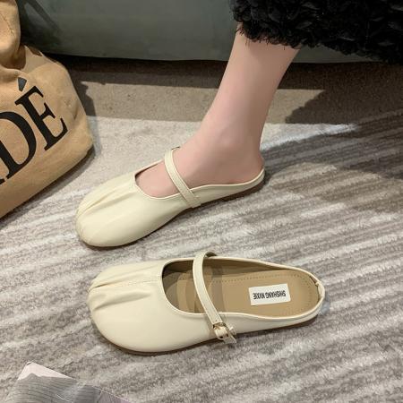 X-32779# 包头半拖鞋女夏季外穿批发新款平底休闲孕妇懒人鞋穆  鞋子批发女鞋批发