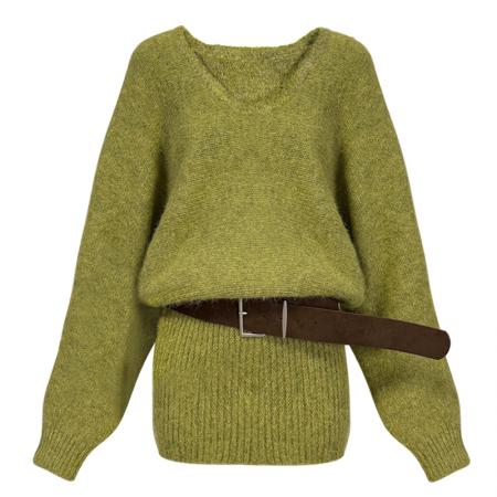 FA42511# 复古甜酷设计感蝙蝠袖长袖针织连衣裙女秋冬新款包臀短裙 服裝批發女裝批發服飾貨源