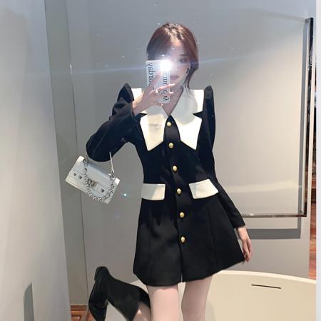 FA42513# 法式收腰显瘦小香风连衣裙女装秋季新款高级感轻奢名媛短裙 服裝批發女裝批發服飾貨源