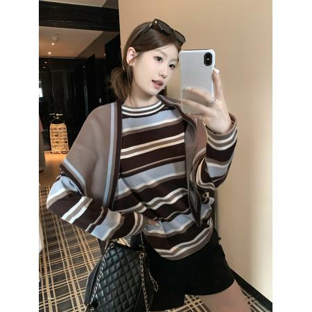 FA42552# 韩系新款披肩外搭叠穿两件套上衣 服裝批發女裝批發服飾貨源