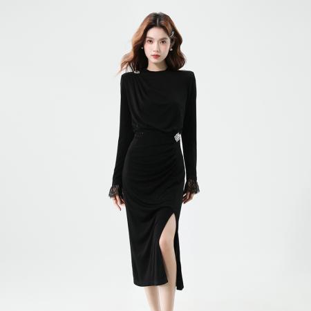 FA42576# 秋季新款名媛气质减龄裙 服裝批發女裝批發服飾貨源