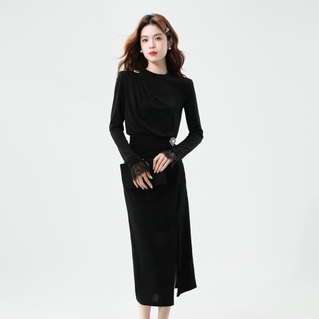 FA42576# 秋季新款名媛气质减龄裙 服裝批發女裝批發服飾貨源