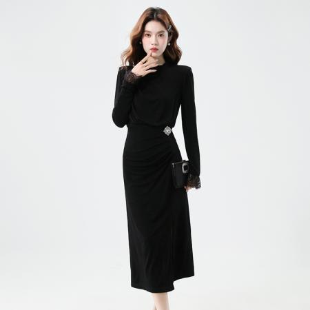 FA42576# 秋季新款名媛气质减龄裙 服裝批發女裝批發服飾貨源