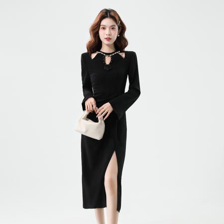 FA42577# 秋季新款名媛气质减龄连衣裙 服裝批發女裝批發服飾貨源