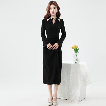 FA42577# 秋季新款名媛气质减龄连衣裙 服裝批發女裝批發服飾貨源
