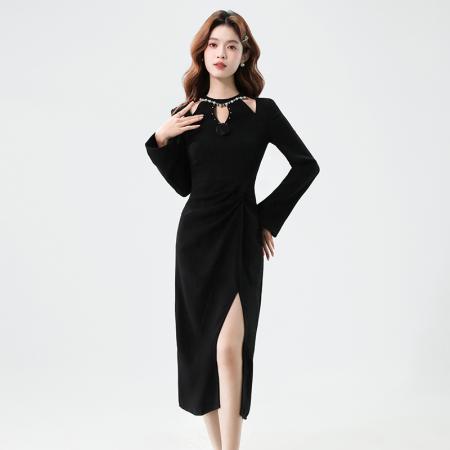 FA42577# 秋季新款名媛气质减龄连衣裙 服裝批發女裝批發服飾貨源