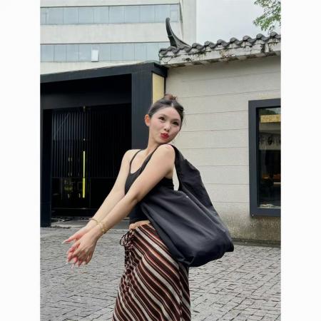 YF5926# 图片色优雅时尚绑绳纤腰波浪彩虹印花中长款包臀复古半身裙