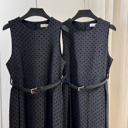 FA42607# 法式复古波点连衣裙女春秋款高级感背心裙 服裝批發女裝批發服飾貨源