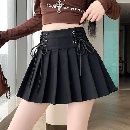 FA42761# 加厚百褶裙半身裙女冬季新款显瘦短裙黑色高腰短款裙子 服裝批發女裝批發服飾貨源