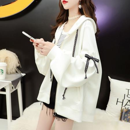 FA42772# 棉设计感小众薄款开衫连帽外套女潮春秋新款 服裝批發女裝批發服飾貨源