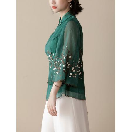 LN76303# 旗袍女夏改良唐装中国风宽松上衣春季新款气质中式民族风复古国潮