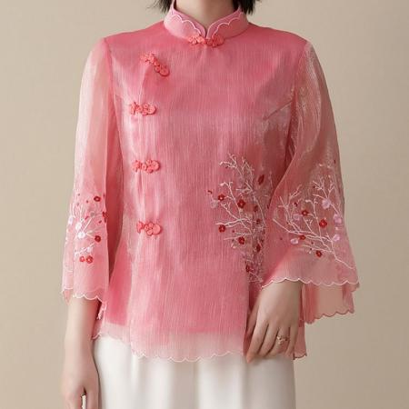 LN76303# 旗袍女夏改良唐装中国风宽松上衣春季新款气质中式民族风复古国潮