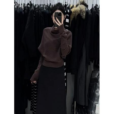 FA42861# 冬季新款设计感小众半高领堆堆领套头毛衣女内搭针织衫女 服裝批發女裝批發服飾貨源