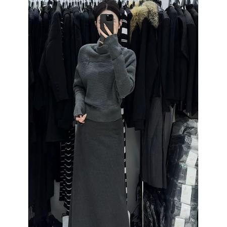 FA42861# 冬季新款设计感小众半高领堆堆领套头毛衣女内搭针织衫女 服裝批發女裝批發服飾貨源