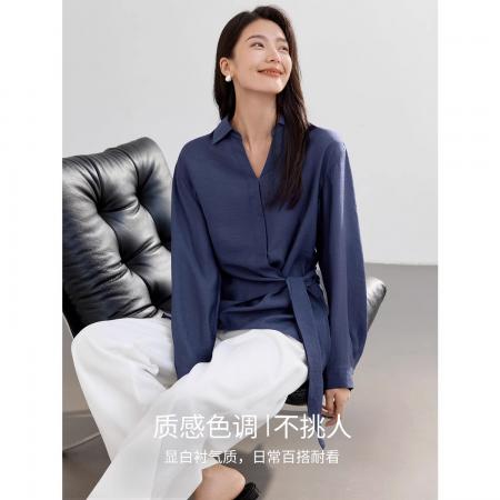 高级感气质衬衫秋季轻熟风简约知性质感松弛感宽松上衣 服裝批發女裝批發服飾貨源