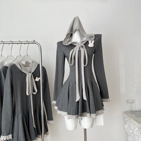 FA42873# 斯告白日志早秋甜美学院风显瘦设计感连衣裙 服裝批發女裝批發服飾貨源