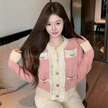 流行开衫毛衣女短款韩版小香风法式小清新减龄休闲百搭毛衣外套 服裝批發女裝批發服飾貨源