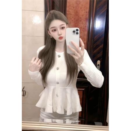 法式轻奢名媛风针织毛衣早秋新款高级感休闲百搭显瘦上衣 服裝批發女裝批發服飾貨源
