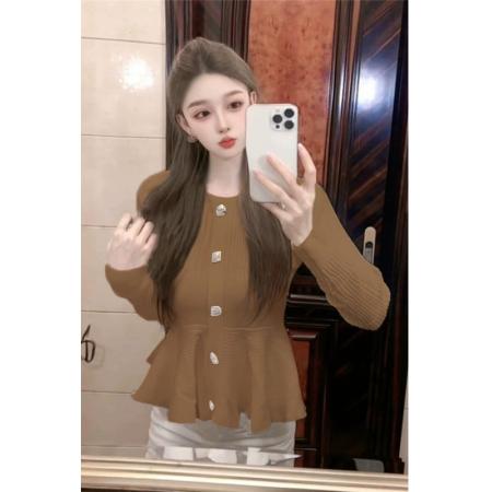 法式轻奢名媛风针织毛衣早秋新款高级感休闲百搭显瘦上衣 服裝批發女裝批發服飾貨源