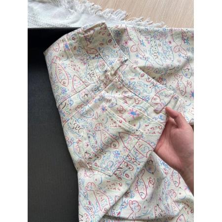 美式复古小鱼印花牛仔裤女春秋新款高腰宽松阔腿拖地裤子潮 服裝批發女裝批發服飾貨源