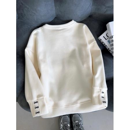 FA42979# 大码女装200斤米呢复合卫衣薄刺绣花秋季圆领上衣 服裝批發女裝批發服飾貨源