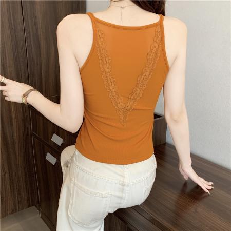 FA43138# 秋冬新款磨毛吊带背心女带胸垫免穿内衣内搭打底上衣 服裝批發女裝批發服飾貨源