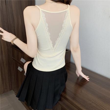 FA43138# 秋冬新款磨毛吊带背心女带胸垫免穿内衣内搭打底上衣 服裝批發女裝批發服飾貨源
