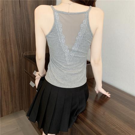 FA43138# 秋冬新款磨毛吊带背心女带胸垫免穿内衣内搭打底上衣 服裝批發女裝批發服飾貨源