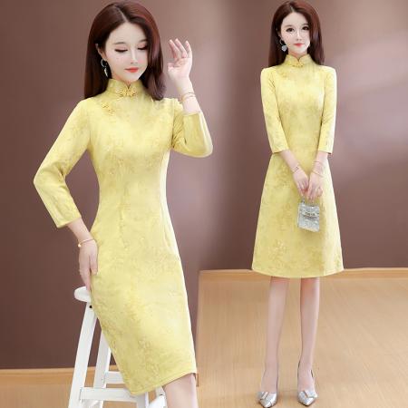 FA43192# 新款新中式旗袍显瘦修身连衣裙 服裝批發女裝批發服飾貨源